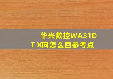 华兴数控WA31DT X向怎么回参考点